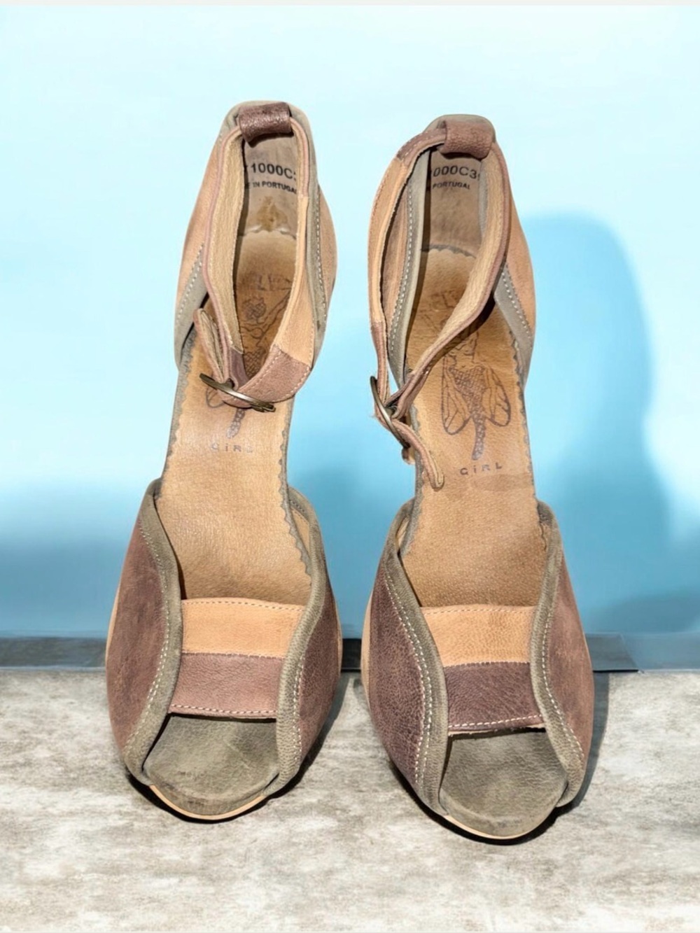 Fly London Frankie Flow RedPlum 2 tone heels women’s shoes size 39 8.5 8